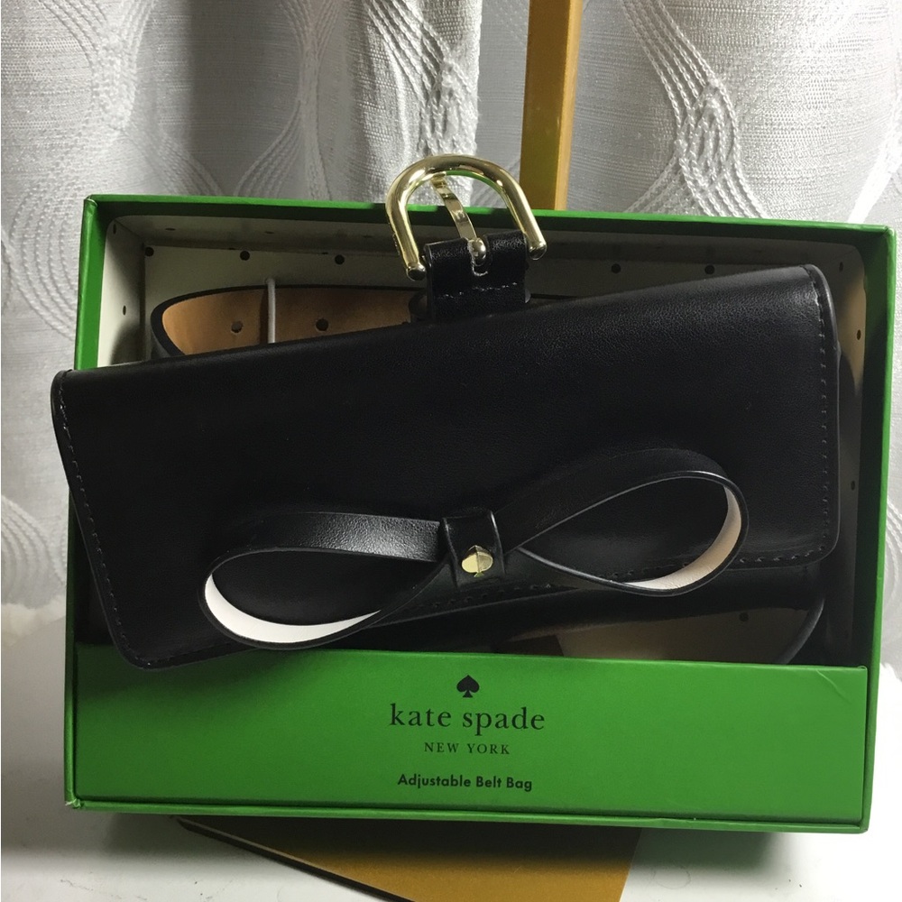 kate spade Black Leather Bow Belt Bag - Picture 2 of 8